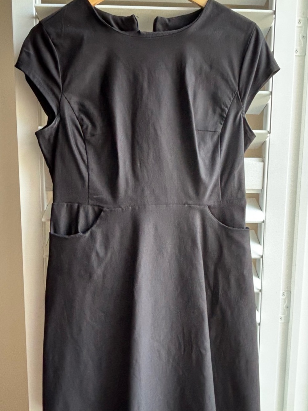 Tribal Black Midi Dress with Cap Sleeves